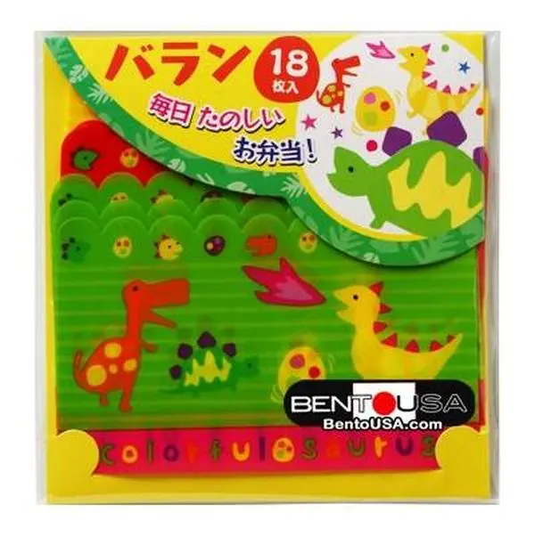 Japanese Bento Food Separator Sheet Baran Dinosaur 18P Colorful Kitchen
