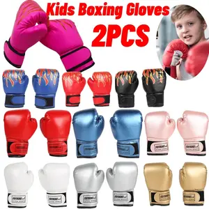 2pcs Kids Boxing Gloves PU Leather  Fighting Gloves Punching Bag Kickboxing Thai Gloves Professional for Kids Child Training