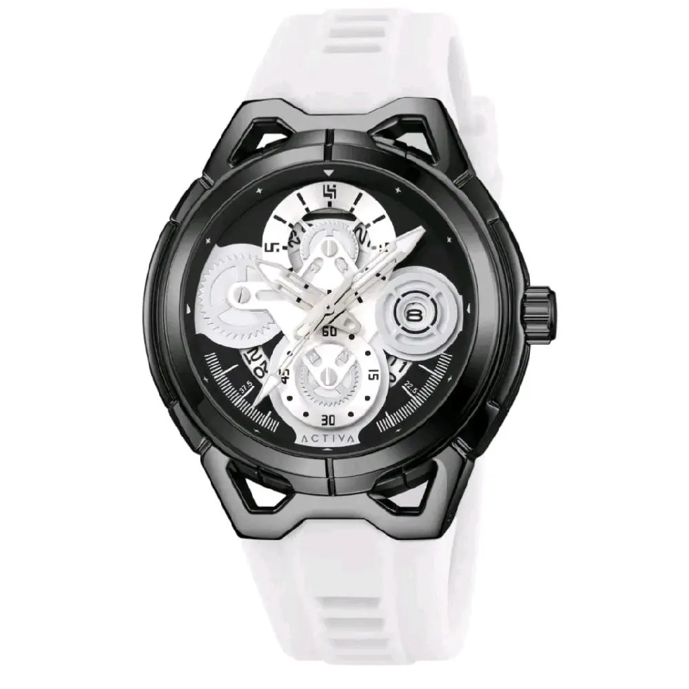 Activa Drift X Invicta Men's Modern Fashion Watch (ACW9349-002) - 44mm Round Dial, Sleek Frame, Black/White, for Everyday Use