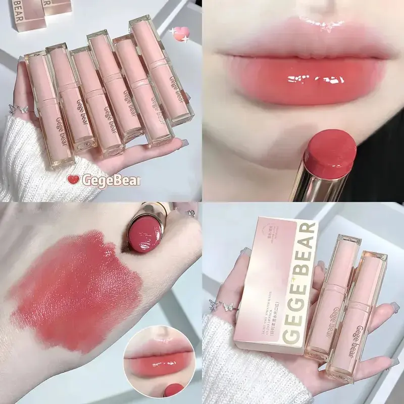 Silky Glossy Lipstick  Pump Lips Moisture Water Bomb Comfortable Ultra Sheen Non-Stick Cup Lip Balm