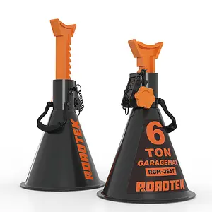 ROADTEK Jack Stands, 6 Ton (12,000 lbs) Heavy Duty Car Jack Stands with Integrated Steel Base and Double Locking, 15-5/16 to 23-7/8 inch Adjustable Height, for SUV, Truck, and Car, 1 Pair