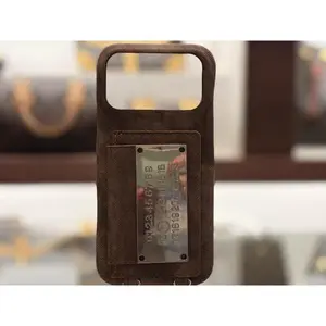 Denim Retro Card Holder Phone Case for iPhone 17 16 15Pro Max with Card Slot Shockproof Protective Case Brown White Black Perfect Fit