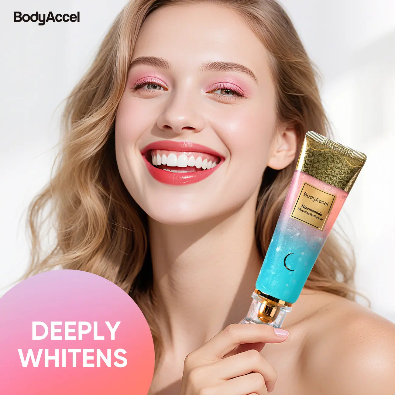 BodyAccel Niacinamide Toothpaste - Triple Whitening, Anti-Plaque, Plaque Control Help, Stain Removal, Fresh Breath, Fluoride-Free Mint Formula, Youth-Focused, 100g Multi-Pack, Nicotinamide Toothpaste, Prevents Bad Breath, Tartar Buildup Help