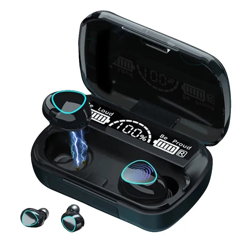 M10 TWS Bluetooth Earphones – Wireless Headset with Mic, Noise Cancelling & Chargeable Portable Box