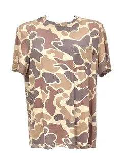 AFW Vintage Camo Brown Fabric Menswear Soft Outdoor Rayon Camouflage Tshirt Top Sun