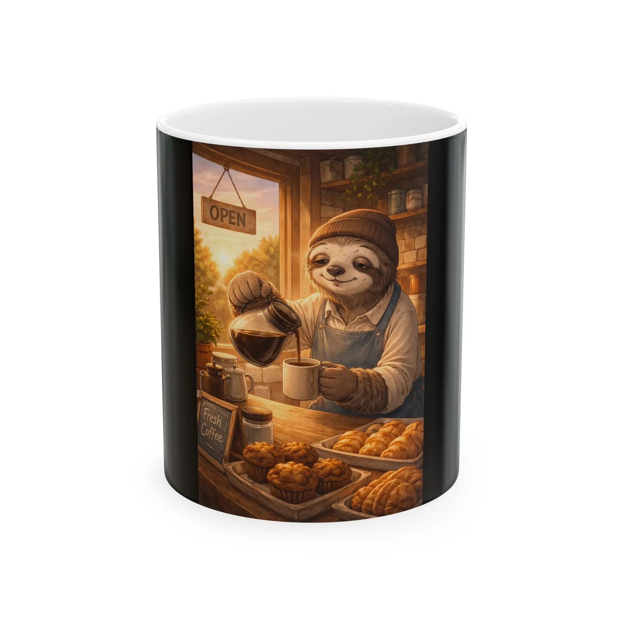 Sloth Barista Sunrise Ceramic Mug | 11oz 15oz
