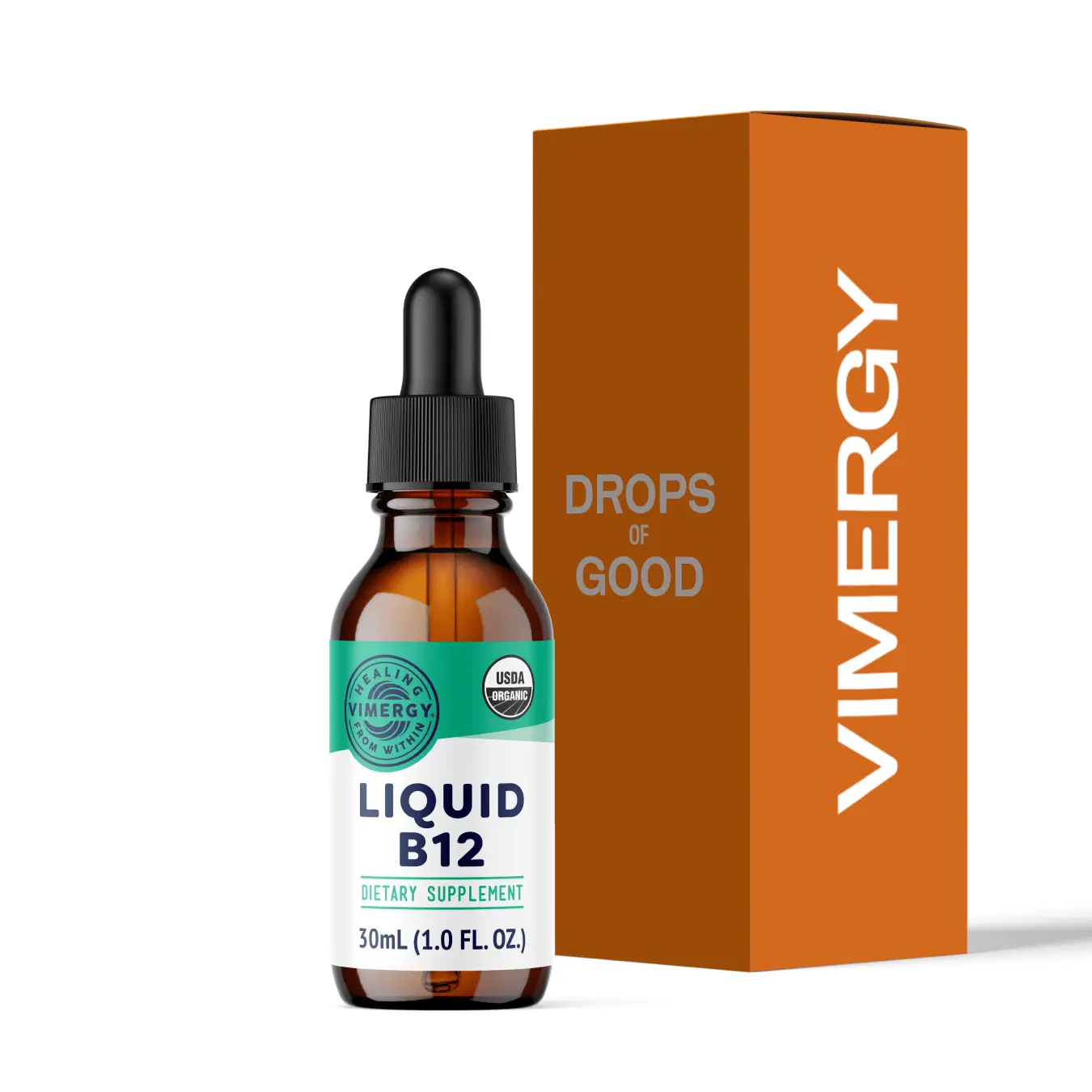 Vimergy Organic Liquid B12 30-240mL | Energy & Brain Support Drops for Vitality Dietary Vitamin Healthcare