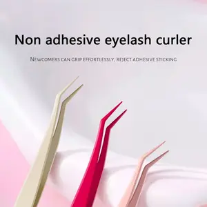 Eyelash Extension Tweezers, Portable Stainless Steel Eyelash Tweezers Application, Cluster Eyelash Strip Eyelash Tweezers, Makeup Tool, Cosmetic