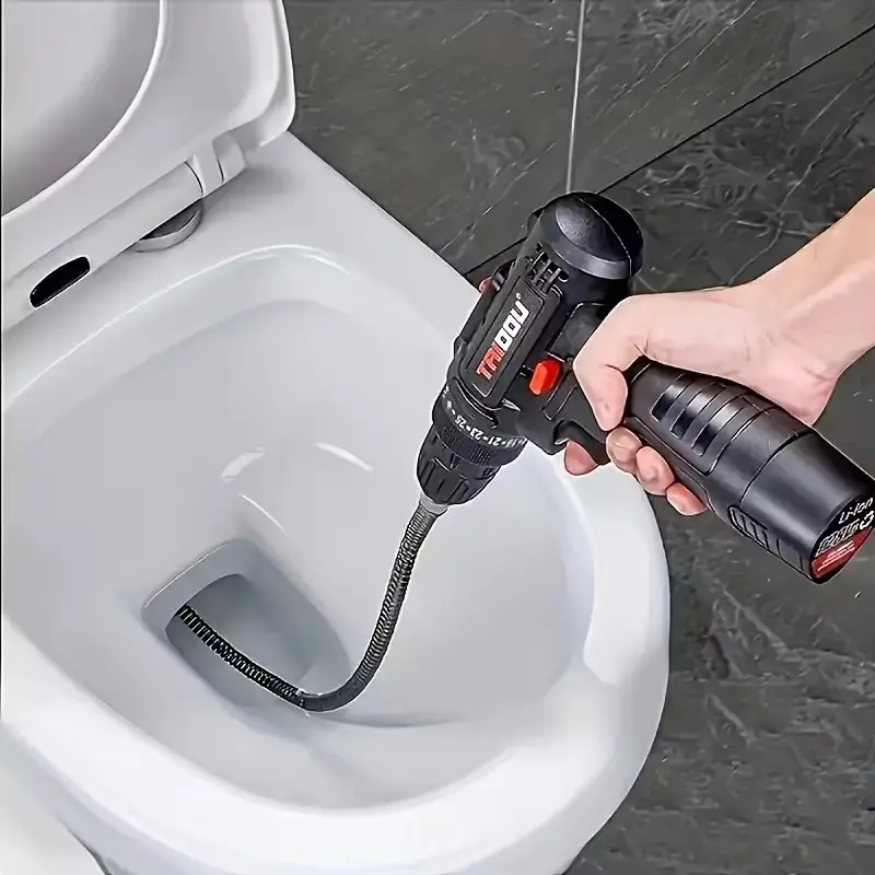 1.5m Electric Drain Auger, Toilet Plunger, Kitchen Plumbing Tool, Spring Toilet Trap, Electric Pipe Cleaner, Bathroom Drain Unblocker