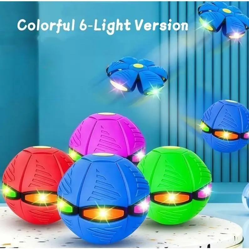 Light Up Bouncy Balls for Kids 6-Color Flashing Set, Magic Metaball Flying Saucer Bounce Balls, Toddler Interactive Toys, Christmas Stocking Stuffers & Gift Ideas