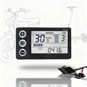 S866 Sm 7pin Waterproof Interface LCD Display for Electric Bicycles & Scooters, Uart 2 Protocol, Wired Screen, Suitable for E-Bikes