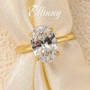 Effinny Jewelry 3.5 ct Oval Solitaire Engagement Ring for Women, S925 Sterling Silver Promise Ring for Anniversary, Birthday, Daily Wear, Proposal, and Wedding