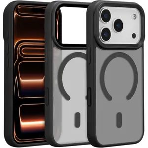 Magnetic for iPhone 17 Pro Max Case 16 15 14 13 12 Pro Max Plus case,Compatible with MagSafe,Raised Camera Protection+AI Camera Control Button,Anit-Fingerprint Translucent Matte Back Phone Cover