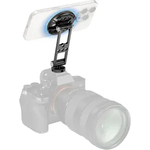 Metal Phone Mount with Cold Shoe Mount, Adjustable Rotatable Phone Tripod Holder Adapter for  17/16/15, Camera , Tripods, Stabilizers - 5156