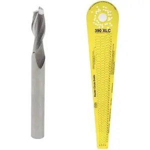 390 XLC Circle  Jig + J601 Spiral Up-Cut Router Bit - Cut 184  Circles from 7" to 52 3/4 " - Built for Compact, Trim & Cordless Routers - Ultra-Smooth, Clean Cuts -  Woodworki