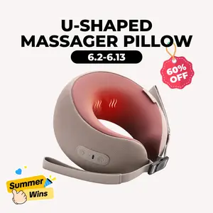 CINCOM Mocha Coffee U-Shaped Neck Massager Pillow, Neck Shoulder Relaxer, 360° Memory Foam Cervical Support, Heat Massage Device, Multi-Mode Kneading, Rechargeable Battery-Operated Cordless Portable Self-Care Gift for Women, Heat Massage Devices,summerwin