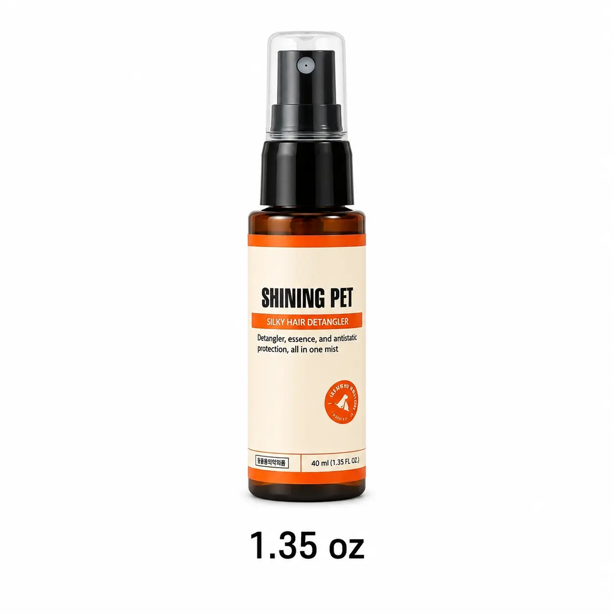 Shining Pet Professional Silky Hair Detangler Spray-Premium K-Beauty Dog Grooming Spray, Leave-in Conditioner for Dematting, Tangle Remover & Silky Shine, Salon-Grade Coat Care, Mini Size (1.35 oz)