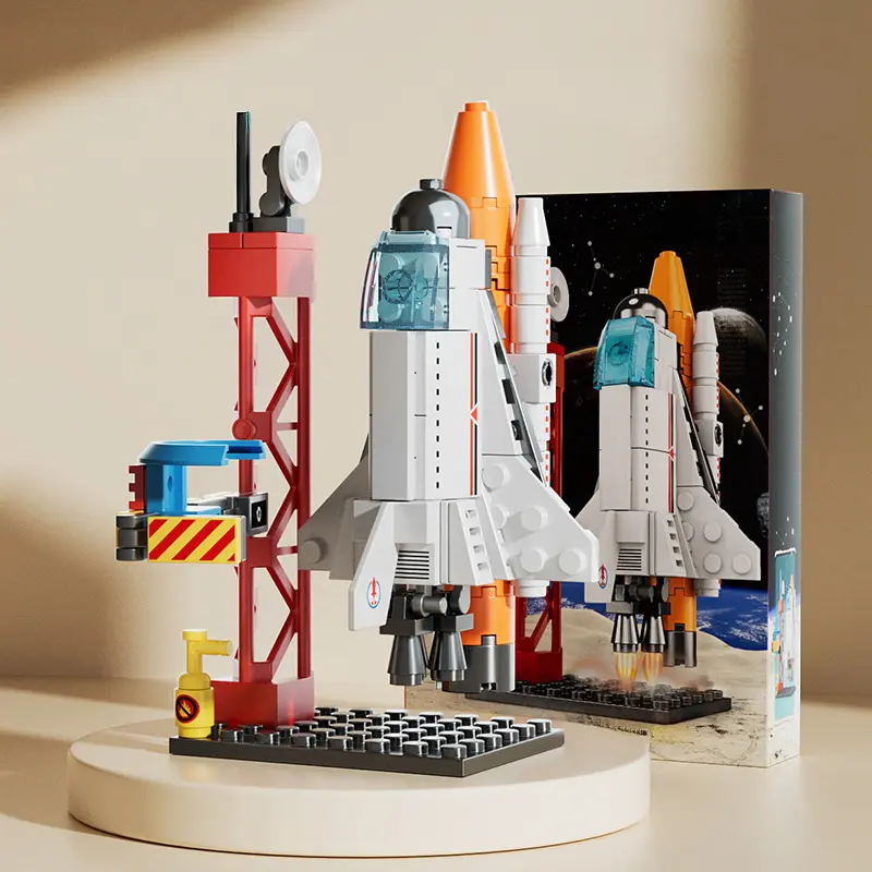 Cute Animal Rocket Building Block Kit, Kids Toys Collectibles with Hedgehog Design, Fosters Hand-Eye Coordination, Perfect Gift for Building Enthusiasts, Cute Animal Rocket Design
