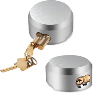 2 Pack of Hidden Shackle Padlocks with Keyed Alike, Puck Locks, Puck Lock, Padlock for Trailer Door Lock, Trucks & Vans (2-7/8 Inch)