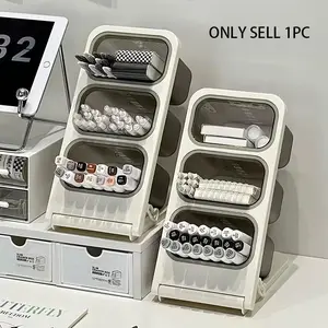 Desktop Incline Pen Holder Storage Box, Large Capacity Student Office Use, Mark Pen Steel Pen Stand, Desk Organizer