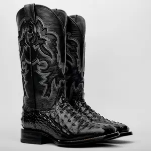 Black Hornback Boots - Square Toe