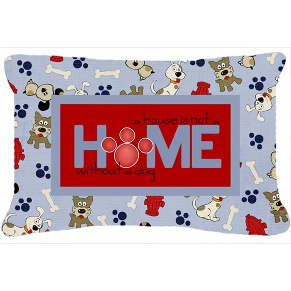 212 MAIN Decorative Stainproof Standard Pillow - Carolines Treasures Design, Polyester Fabric, Mildew-Proof, Indoor-Outdoor Use, "A House Is Not A Home Without A Dog" Print, Stainproof Standard Pillows