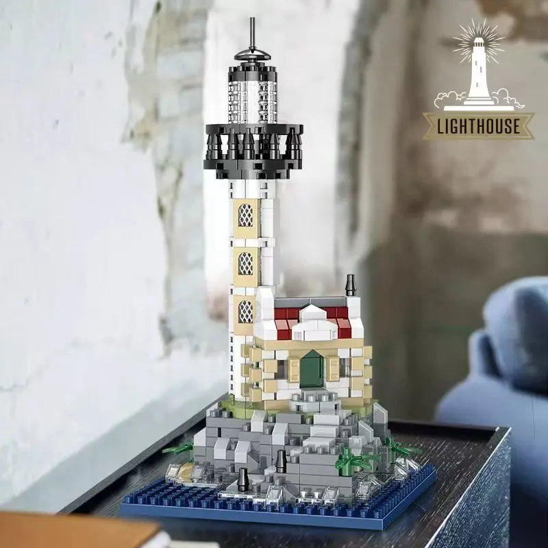 Hot Selling Lighthouse Model Building Block Set Decoration Display Piece Holiday Gift, DIY Building Model, Creative Building Blocks, Perfect for Collectors and Decor Enthusiasts