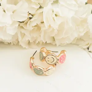 Adorable Smiley Face Hoop Earrings