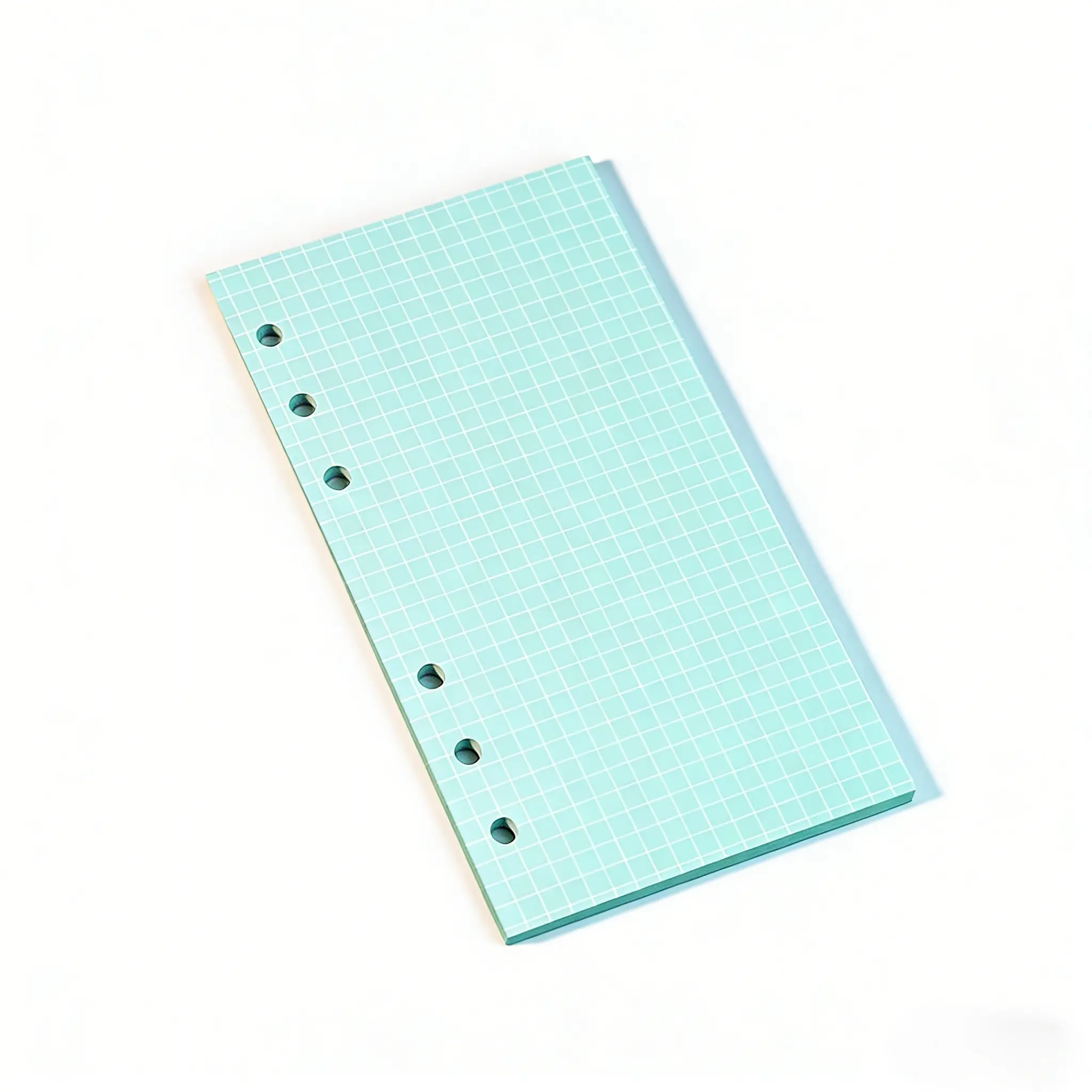 A6 Color Refill Paper Pad, Thickened 100g Grid/ruled Colored Replacement Core, 6-Hole Loose-Leaf Notebook Inner Pages, Notebook Refillable, 5 Colors Available, Loose Leaf Notepad