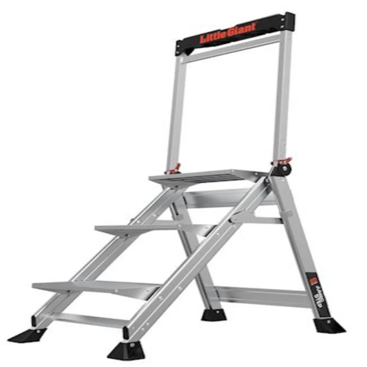 Little Giant 1009976 ANSI-Certified OSHA-Compliant Sturdy Portable Aluminum Folding Ladder, 3 ft x 26 in, 375 lbs Capacity, 16 lbs Weight, Type IAA, Weather Resistant, Home Improvement Ladders for Home