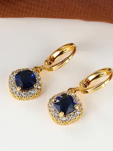 Geometric  Hoop Earrings for Women & Girls Zirconia Inlay Elegant Simple Design Versatile Earring Daily Wear Jewelry Accessory for All Seasons