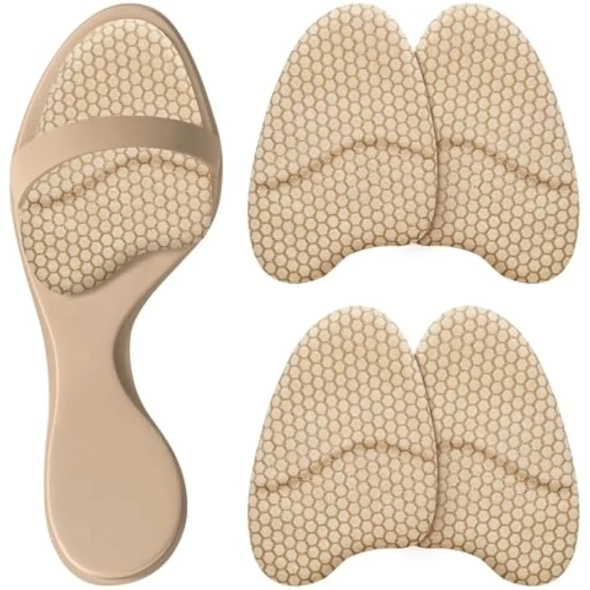 Metatarsal Pads for Women, Ball of Foot Cushions, Heel Inserts, High Heel Comfort Pads (2 Pairs), Anti Slip, Invisible Design