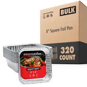 8" Square Foil Pans - 320 Pack