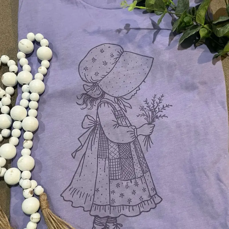 Purple Holly Hobbie T-shirt Casual Graphic