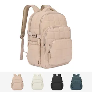 CLUCI TikTokShopSpringGlowUp  New Collection School Backpack Puffer Backpack 17.3 Inch Laptop Backpack for Women, Anti Theft Travel Backpack, Puffer Quilted Work, Water Resistant College Bookbag, Carry on Bckpack