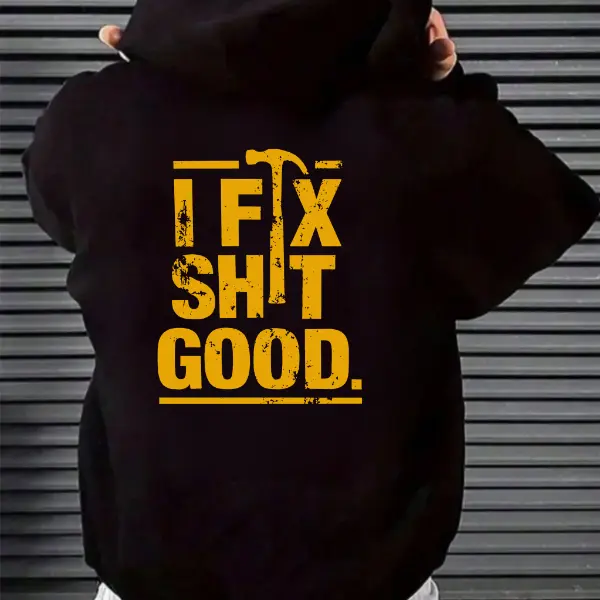 Women's "I Fix Shit Good" Graphic T-Shirt - Funny Mechanic Humor Top, Casual 100% Cotton Tee in a Classic Fit, Iron Or Steam Preferred, Love, Check