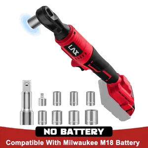 3/8" Milwaukee M18 battery ratchet wrench, 18V cordless ratchet wrench, with brushless motor, 1/4" adapter, 3" extension bar, and 7 sockets (battery not included)