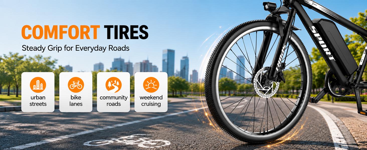 Electric Mountain Bike 26 Tires 1500W Motor 576Wh Removable Battery 25MPH Max Speed 65 mi Range UL2849 Certified Front Suspension Dual Brakes LED Lights