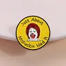 Funny Retro Clown Enamel Pin, Yellow Round Meme Lapel Pin with Quote, Cute Fashion Clothes Accessory for Hats, Bags & Backpacks