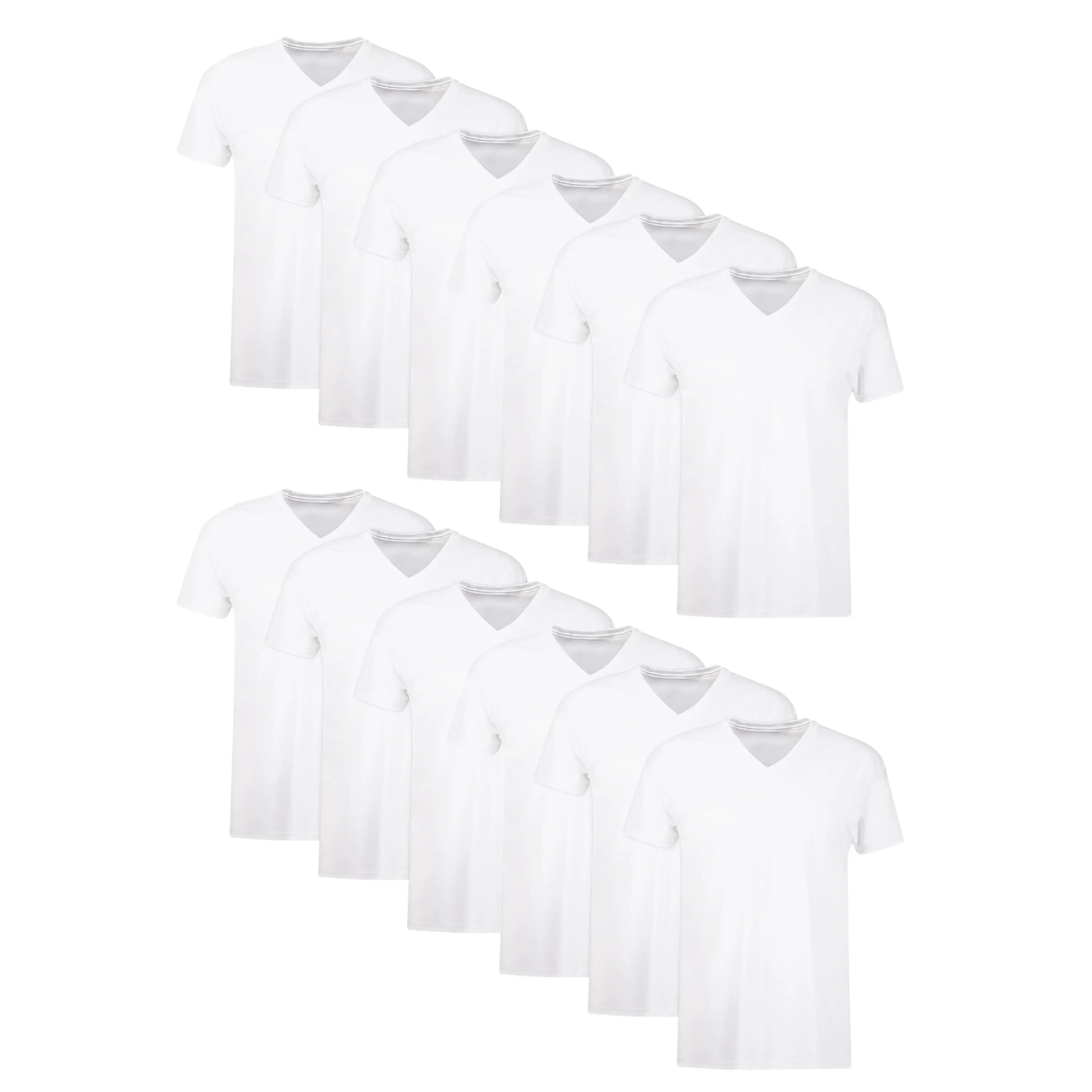 Hanes Undershirts T-Shirt Pack, 12-Pack, V-Neck Cotton Tees for Men, Moisture Wicking