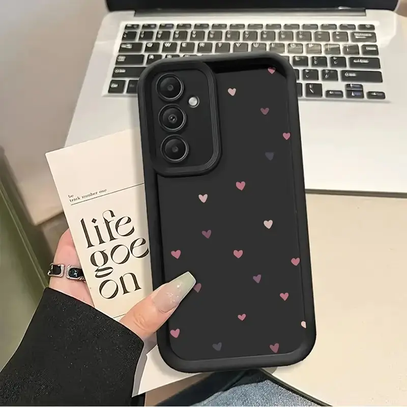 Phone Case:  Heart Design TPU Phone Case Suitable for All 4 Seasons, Compatible with Samsung Galaxy A01/A02/A03/A04/A05/A10/A11/A12/A13/A14/A15/A20/A22/A23/A24/A25/A31/A32/A33/A34/A35/A50/A51/A52/A53/A54/A55/A70/A71/A72/A73/S20/S21/S22/S24/S25/S23