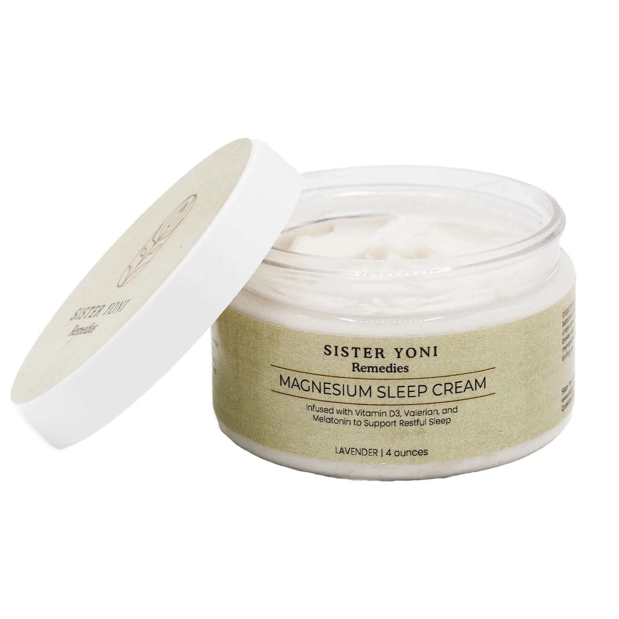 Sister Yoni's Magnesium Sleep Cream - Magnesium, Vitamin D3, Lavender & Herbal Blend for Supportive Sleep, Restless Legs & Relaxation Body Care Aloe