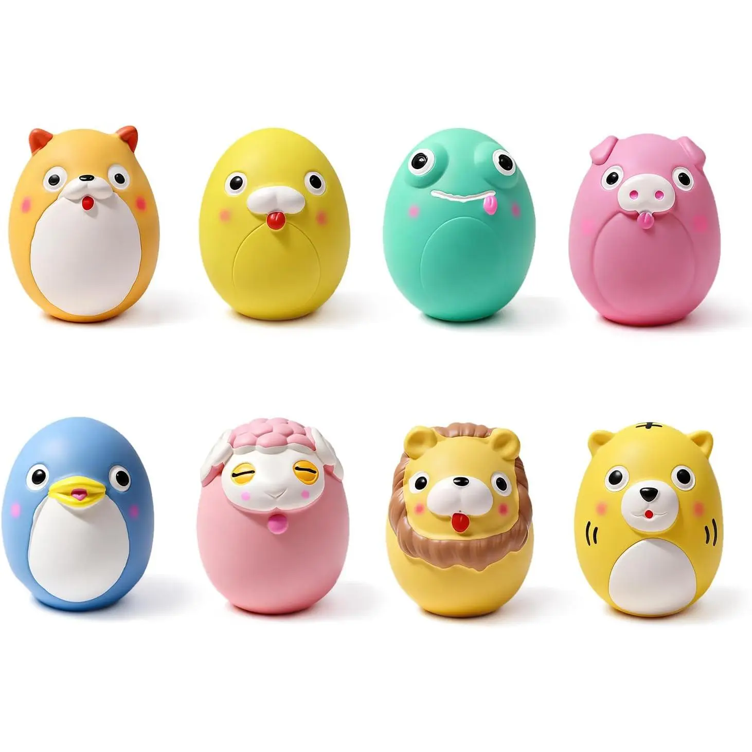 SCHITEC Squeaky Puppy Toys, Interactive Animal Dog Toy Pack, Cute Latex Rubber Squeak Pet Balls for Puppies Mini Small Breed Dogs