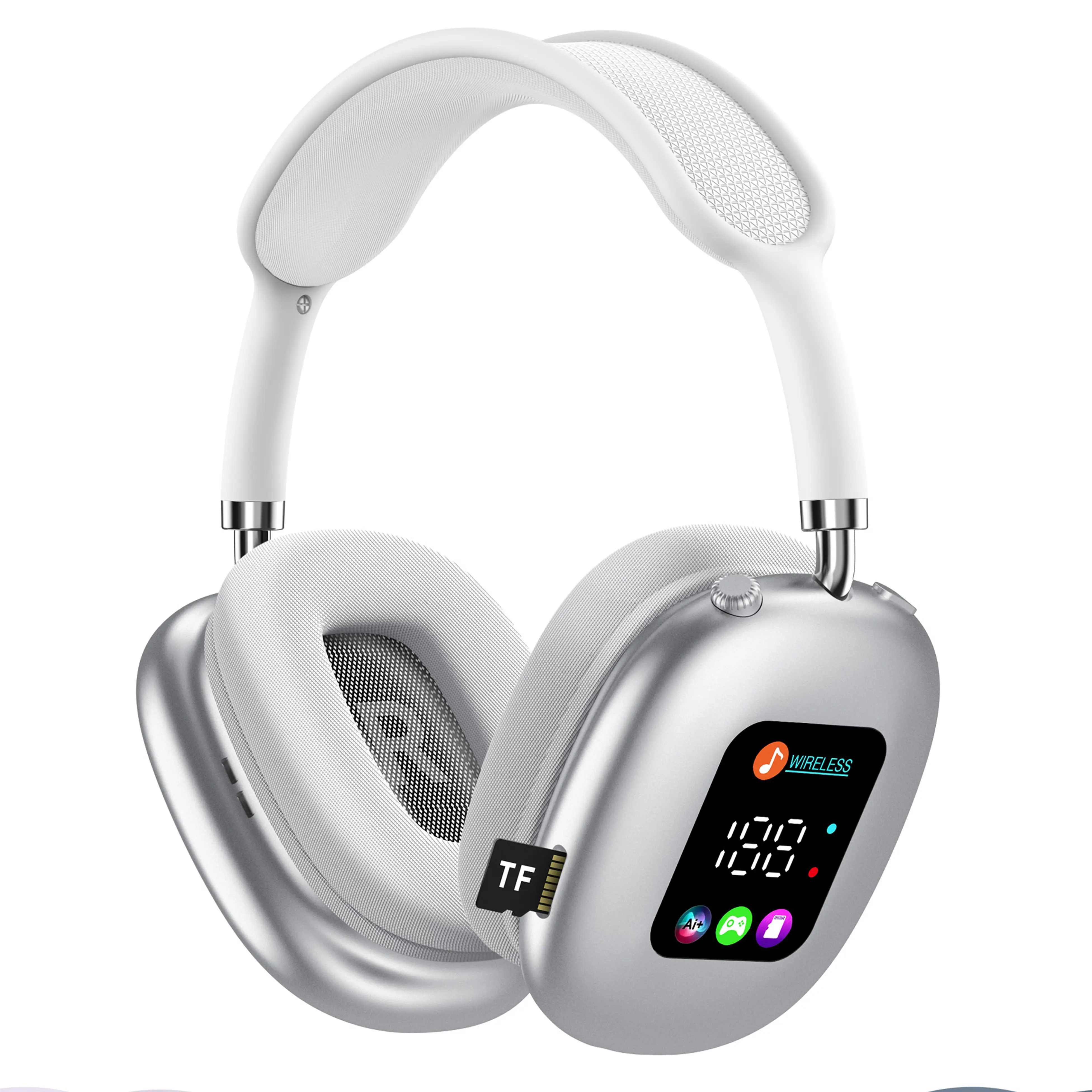 Wireless Over-Ear Headphones with Cordless Freedom, Bluetooth Connectivity, RGB Lighting, SD Card Support, Memory Function - Deep Bass Impact, Noise Cancellation, Hi-Fi Stereo, Comfortable Earpads, Ideal Father's Day Gift