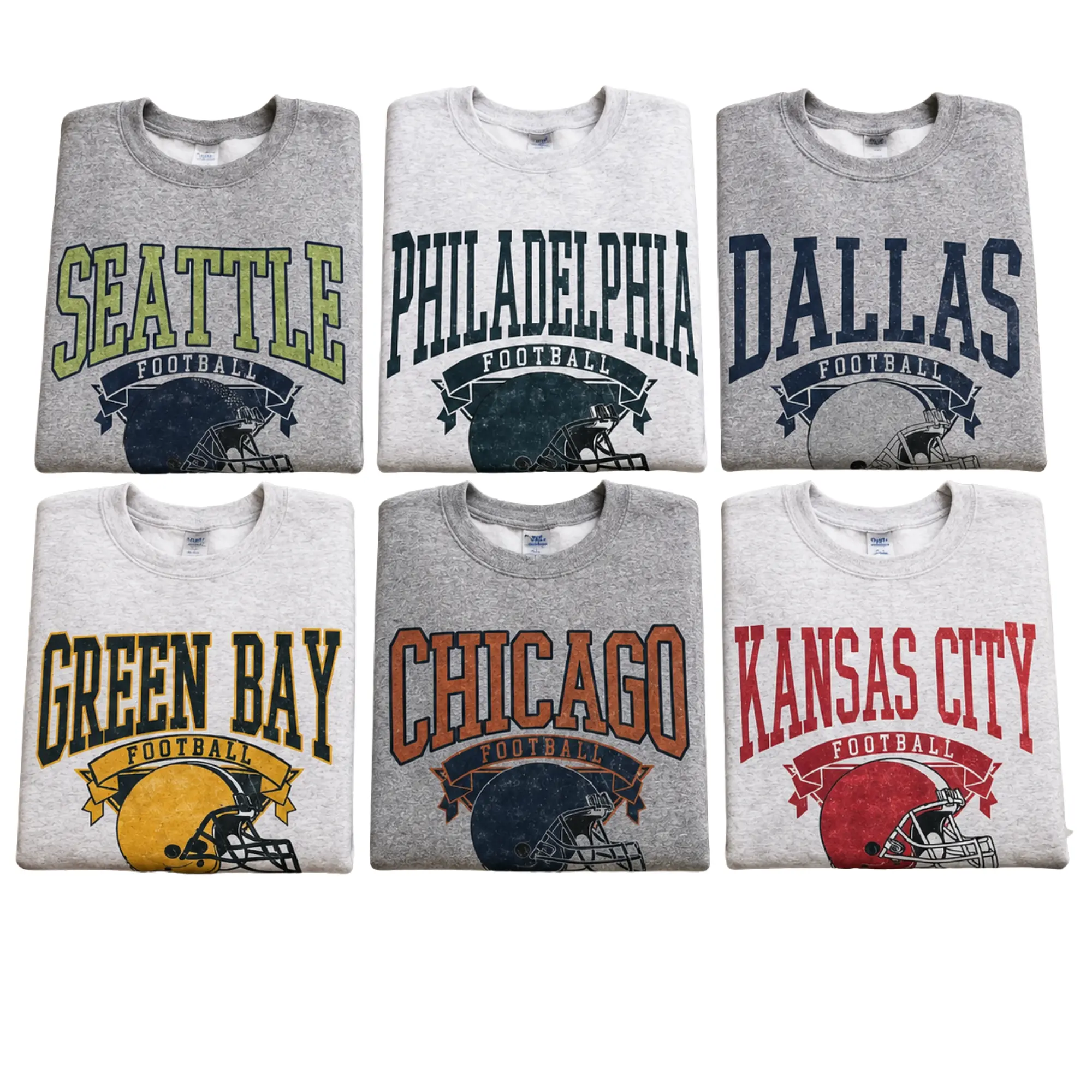 Vintage Football Sweatshirt Hometown Team Pullovers Sublimation Print Long Sleeve Casual Fabric Menswear Soft Cozy Retro Style Comfortable All-Season Wear Day Biker