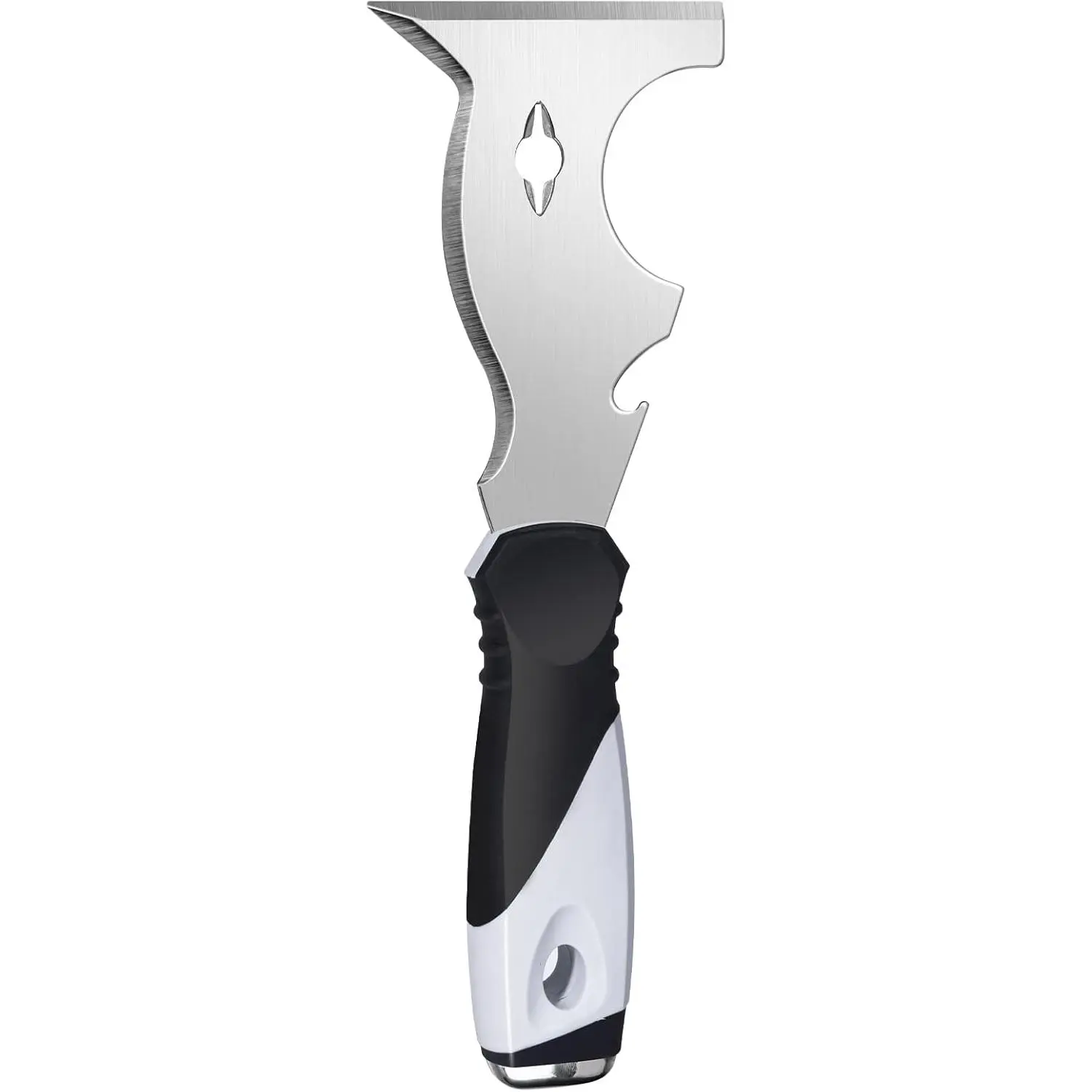 10-in-1 Putty Knife for Home Improvement - Ergonomic Design Paint Scraper, Taping Knife, Spackle Tool with Hammer End, Razor Blade, 0.31 lbs, 8.85"l x 3.14"w