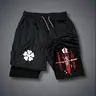 Urban Black Clover Double-Layer Sports Shorts Graphic Shorts Black Shorts Camo Shorts Streetwear Shorts Men Outfits Men Short Shorts Vacation Outfits Shorts
