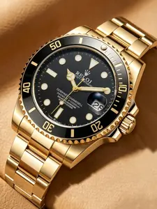 Explosive Submariner Series Green Water Ghost Men's Quartz Watch! Light luxury business waterproof steel strap watch, night light diving retro style, super suitable for daily commuting, dating, and street wear, with high appearance and texture.
