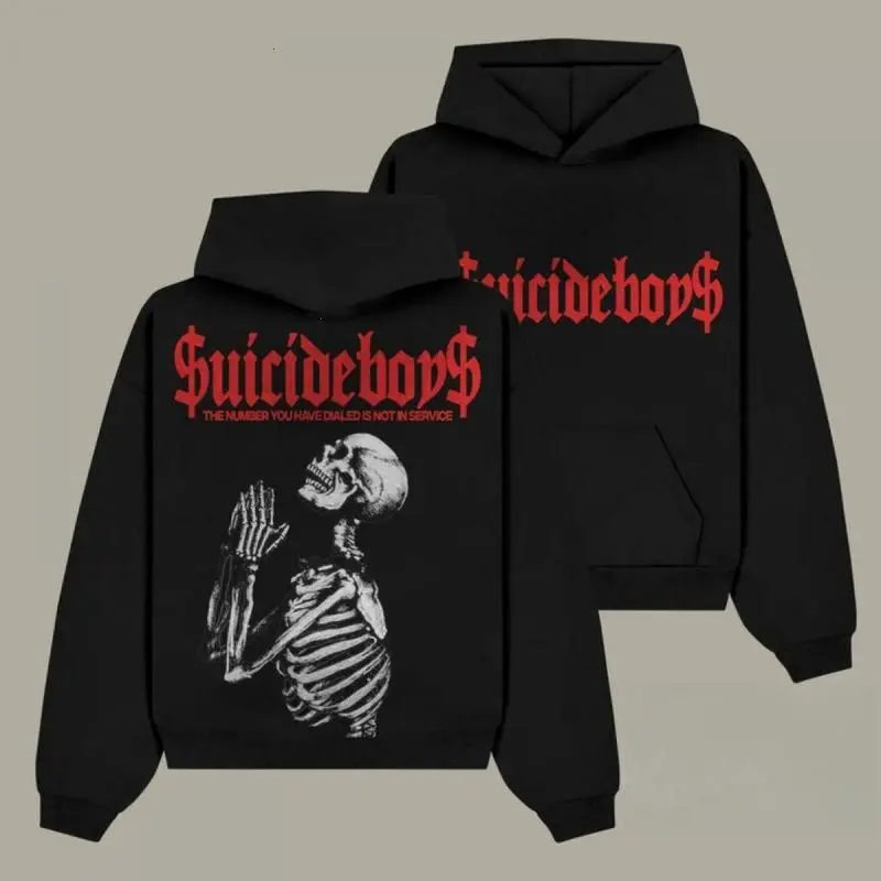 Suicide Boys G59 Hoodie – Praying Skeleton Double-Sided Graphic Sweatshirt, Unisex Oversized Y2K Streetwear Pullover for Men and Women, Fall Fashion Casual Hooded Outfit, Made in USA.LKD