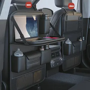 Napa PU Leather Car Seat Back Storage Organizer, Multi-Functional Trunk Bag for Suvs & Cars, with Stitching, Perfect Gift, Automotive Car Interior Accessory